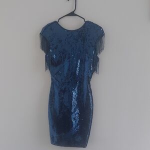 Dazzling Blue Sequin Mini Dress